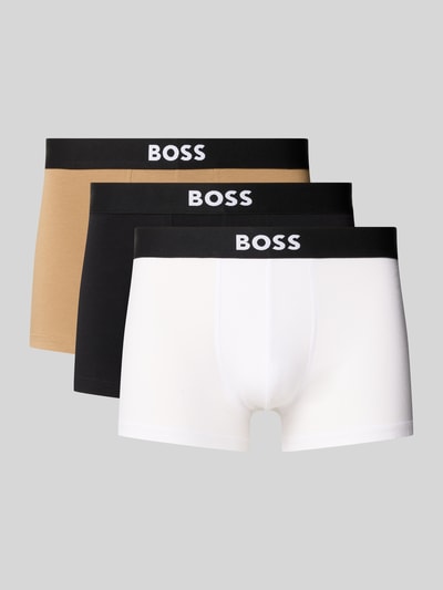 BOSS Regular Fit Trunks aus Baumwoll-Elasthan-Mix im 3er-Pack Beige 1