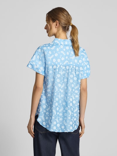 Brax Regular Fit Bluse mit Knopfleiste Hellblau 5