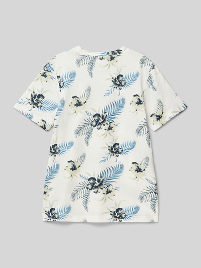 Jack & Jones T-shirt ze wzorem na całej powierzchni model ‘CHILL’ Écru 3