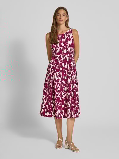 Vera Mont Knielanges Cocktailkleid mit Rundhalsausschnitt Bordeaux 4