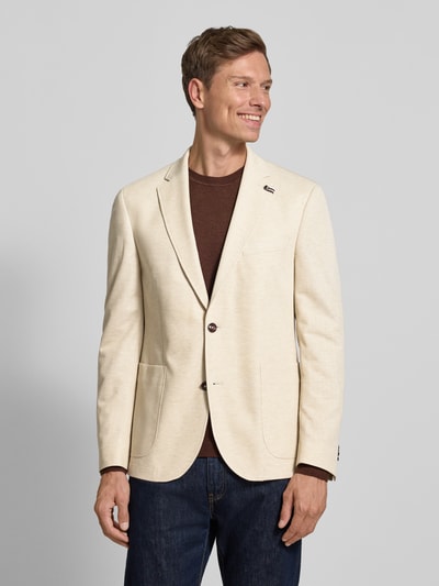 bugatti Regular Fit 2-Knopf-Sakko mit Reverskragen Sand 4
