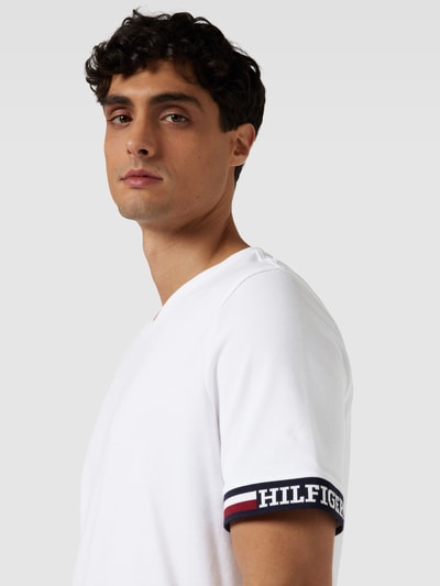 Tommy Hilfiger T-Shirt mit Kontraststreifen Weiss 3