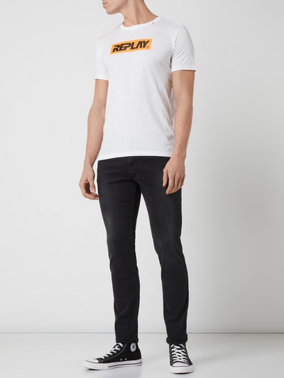 Replay Slim fit jeans met stretch, model 'Anbass'  Jeansblauw - 1