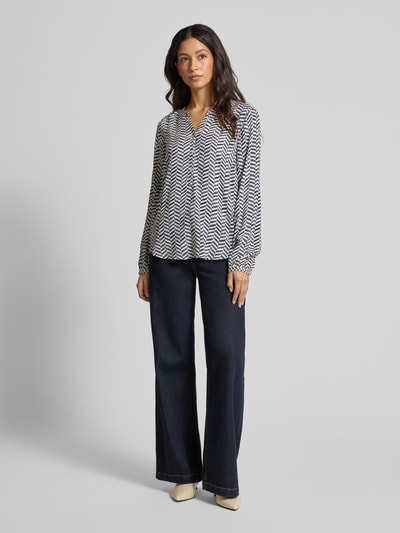 Soyaconcept Bluzka tunikowa o kroju relaxed fit z czystej wiskozy model ‘Selia’ Ciemnoniebieski 1