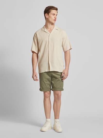 Tom Tailor Denim Slim Fit Chino-Shorts in unifarbenem Design Oliv 1