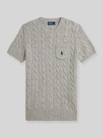 Polo Ralph Lauren Regular Fit Pullover aus Woll-Mix mit Logo-Stitching Mittelgrau Melange 2