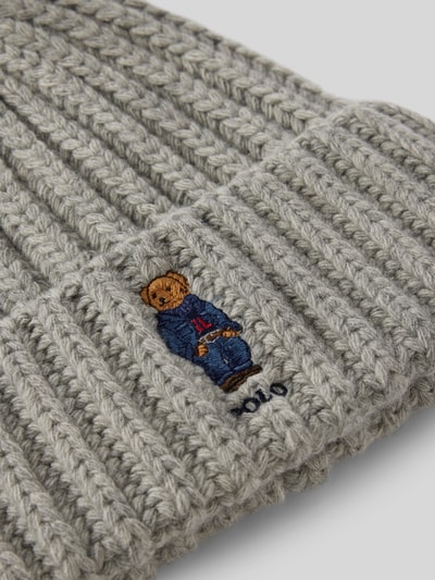 Polo Ralph Lauren Czapka z pomponem i detalem z logo Jasnoszary melanż 2