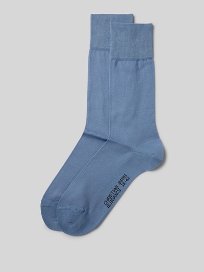 Christian Berg Men Socken mit Label-Detail im 2er-Pack Jeansblau 1