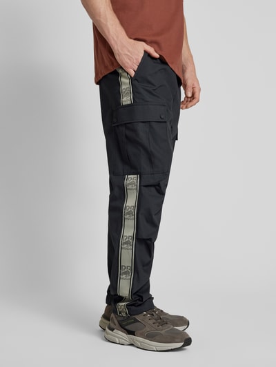 HUGO Regular Fit Cargohose Raffungen Modell 'Geo' Black 3