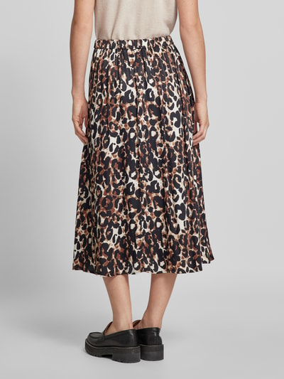 s.Oliver BLACK LABEL Relaxed Fit Midi-Rock aus reiner Baumwolle mit Leo-Print Black 5