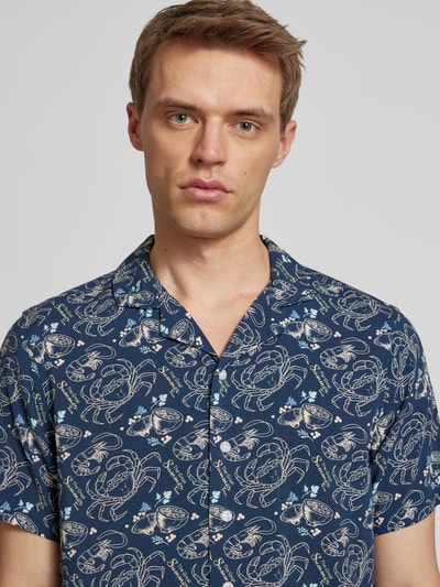 Blend Slim Fit Freizeithemd mit Reverskragen Modell 'ASCOT' Marine 3