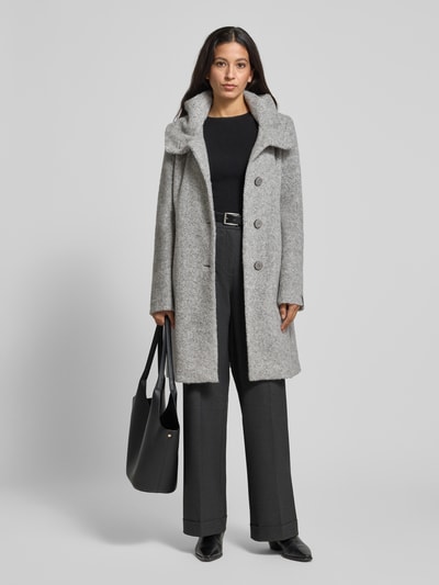 Milo Coats Mantel mit Kapuze und Knopfleiste Modell 'STELLA' Hellgrau 1