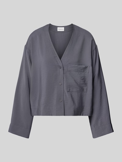 INFLUENCER'S CHOICE BY P&C* Bluzka o kroju relaxed fit z efektem marszczenia Ciemnoszary 2