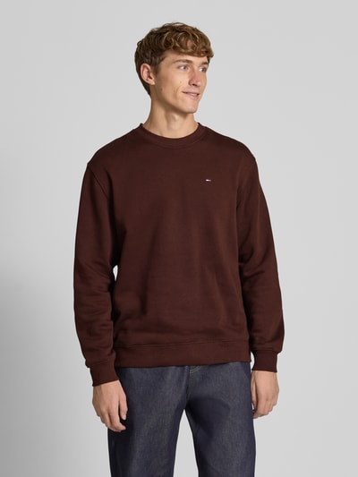 Tommy Jeans Bluza o kroju regular fit z mieszanki bawełny Ciemnobrązowy 4