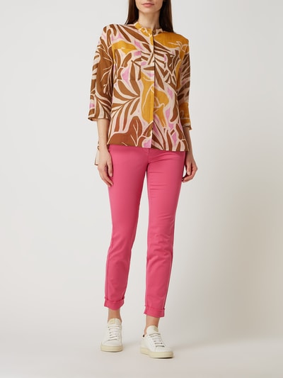 Luisa Cerano Blouse van ramee Mosterdgeel - 1