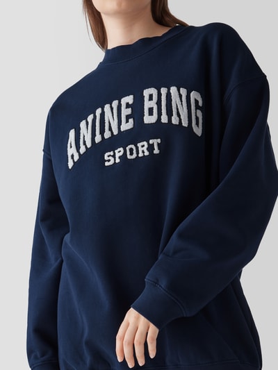 Anine Bing Oversized Sweatshirt mit Label-Detail Marine 6