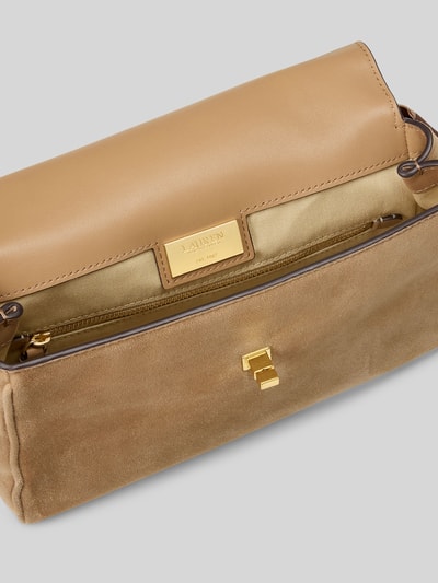 Lauren Ralph Lauren Kleine Satchel aus Kalbnappaleder mit Tuchdetail Modell 'FARRAH' Camel 5