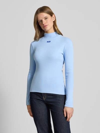 HUGO Blue Slim Fit Langarmshirt aus Baumwoll-Mix Modell 'EASY' Hellblau 4