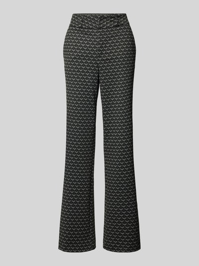 Angels Regular fit stoffen broek met elastische band, model 'LARA CHIC' Donkergroen - 2