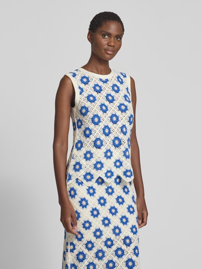 YAS Stricktop mit Rundhalsausschnitt Modell 'BALIS' Offwhite 4