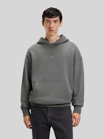 Hugo Blue Loose Fit Hoodie aus reiner Baumwolle Modell 'NAZARDO' Mittelgrau 4