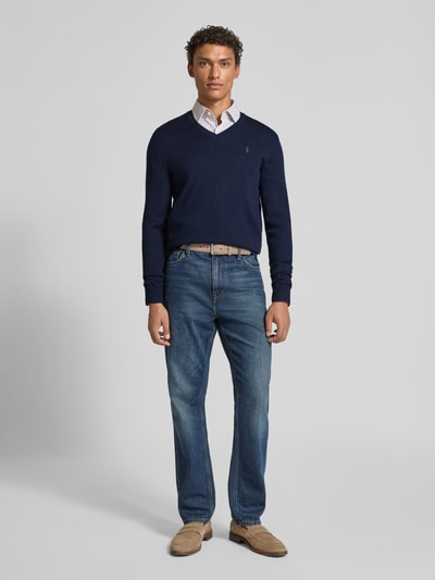 Polo Ralph Lauren Gebreide pullover van merinowol met V-hals Marineblauw - 1