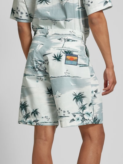 MAISON KITSUNE Shorts mit Allover-Print Hellgrau 3