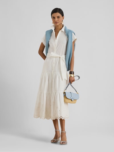 Lauren Ralph Lauren Hemdblusenkleid mit Volants Weiss 1
