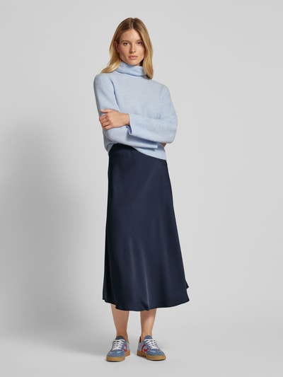 Neo Noir Midirok met plooien, model 'Bovary' Marineblauw - 1