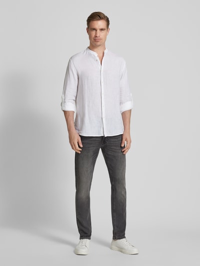 Mustang Slim fit jeans met labeldetails Zwart - 1