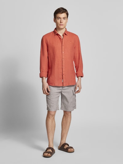 BOSS Orange RElaxed fit korte cargobroek met riemlussen, model 'Sisla' Beige - 1