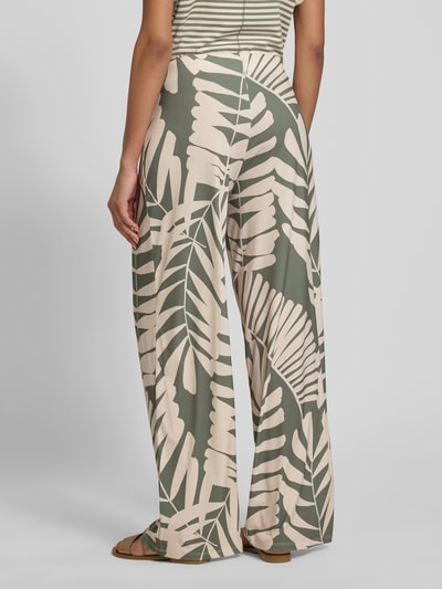 Oui Relaxed Fit Stoffhose mit floralem Allover-Print Khaki 5