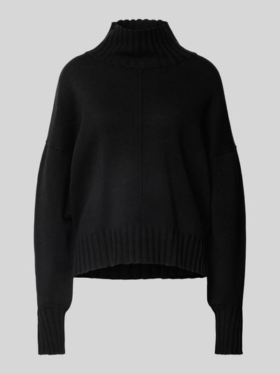 0039 Italy Gebreide pullover met turtleneck, model 'NIMA' Zwart - 2