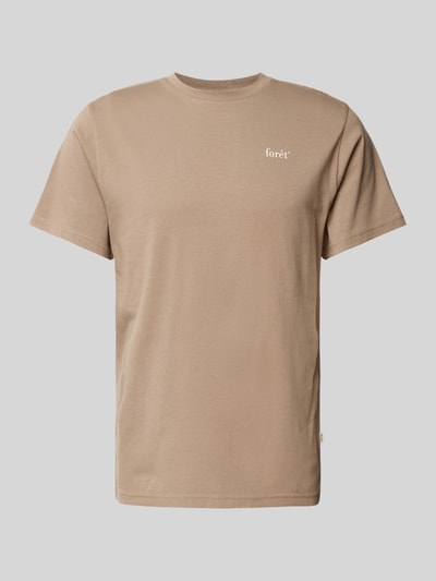 Forét T-Shirt mit Label-Print Modell 'STILL' Taupe 2