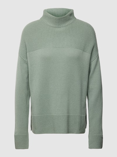 Jake*s Collection Pullover van kasjmier met opstaande kraag Rietgroen - 2