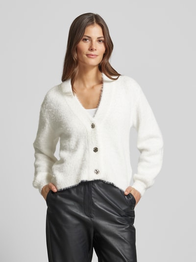 Kaffe Regular Fit Cardigan mit Woll-Anteil  Modell 'vilma' Offwhite 4