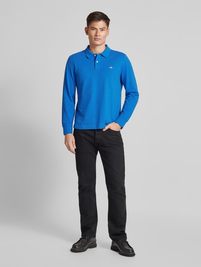 Gant Regular Fit Poloshirt mit Label-Stitching Modell 'SHIELD' Royal 1