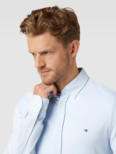 Tommy Hilfiger Slim fit vrijetijdsoverhemd in gemêleerde look Lichtblauw - 3