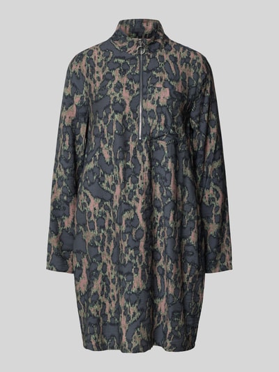 JAKE*S STUDIO WOMAN Knielange jurk van viscosemix met schipperskraag Bordeaux - 2