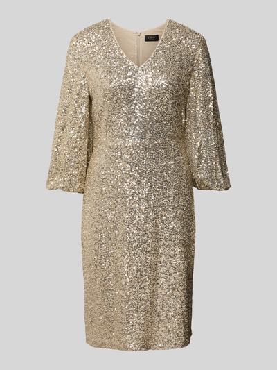 s.Oliver BLACK LABEL Tailliertes Cocktailkleid mit Paillettenbesatz Gold 2