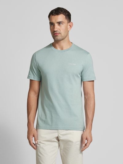 CK Calvin Klein T-Shirt mit Label-Print Modell 'ENLARGED' Mint 4