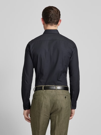 OLYMP No. Six Slim Fit Business-Hemd mit Haifischkragen Modell 'Modern Kent' Black 5