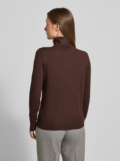 s.Oliver RED LABEL Regular Fit Rollkragenpullover aus Viskose-Mix Dunkelbraun 5