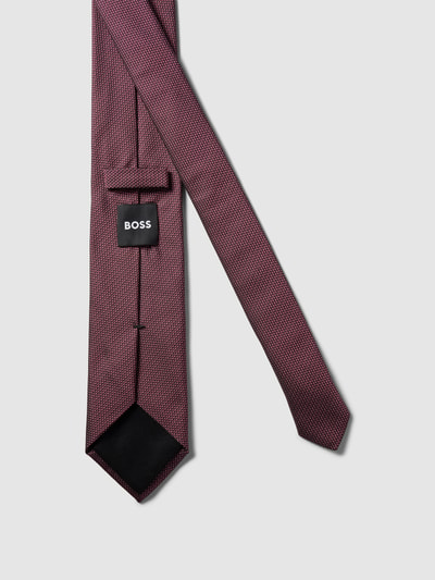 BOSS Slim Fit Krawatte mit Allover-Muster Fuchsia 3