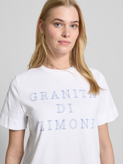 Rich & Royal T-shirt met geribde ronde hals Wit - 3