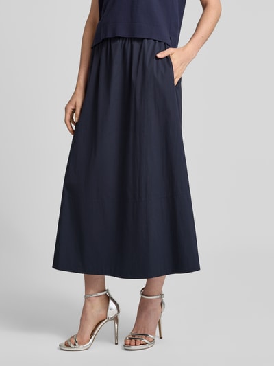 ROBE LÉGÈRE Midirock mit gelegten Falten Marine 4