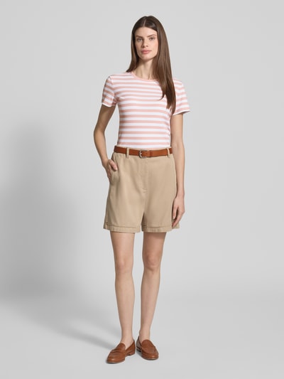 Christian Berg Woman T-shirt in riblook met ronde hals Roze - 1