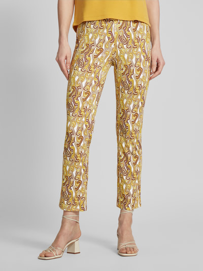 SEDUCTIVE Broek met all-over motief, model 'CINDY' Geel - 4