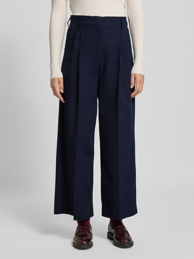 Weekend Max Mara Wide leg bandplooibroek van puur katoen, model 'VETTURA' Marineblauw - 4