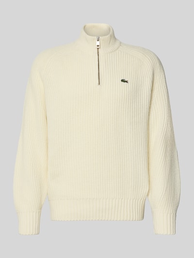 Lacoste Regular fit schipperstrui van zuivere wol Offwhite - 2